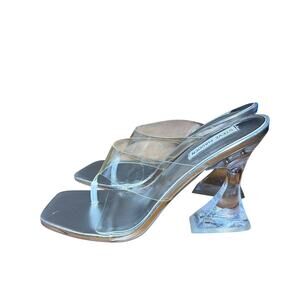 Steve Madden Silver Clear High Heels Size 10